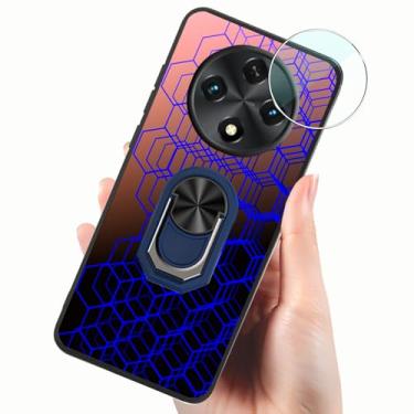Imagem de Tuxiwei Capa de TPU compatível com UMIDIGI G100 / G-100a 5G Capa protetora de lente de câmera de vidro 9H com suporte de anel integrado rotativo | Suporte [magnético para carro] Pintura de arte