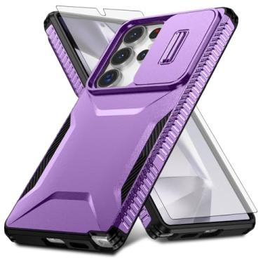 Imagem de Asuwish Capa de celular para Samsung Galaxy S25 Ultra 5G com protetor de tela e capa para câmera deslizante Acessórios de celular híbrido resistente à prova de choque S25Ultra 25S S 25 25Ultra 6.9