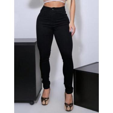 Imagem de Calça jeans preta feminina classica tradicional com levanta bumbum - S