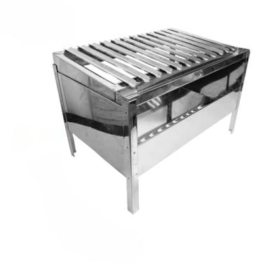 Imagem de Mini Churrasqueira Movel Parrilla Argentina Portátil Inox Bancada Camping Campeira