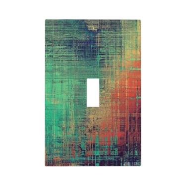 Imagem de Pátina de cobre enferrujado verde musgo enferrujado 1 interruptor de luz placa decorativa de interruptor único placa de parede placa elétrica para decoração de quarto
