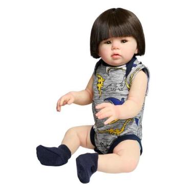 Imagem de Bebê Reborn Menino Abigail Cabelo Castanho 48cm Realista - Mundo KIds