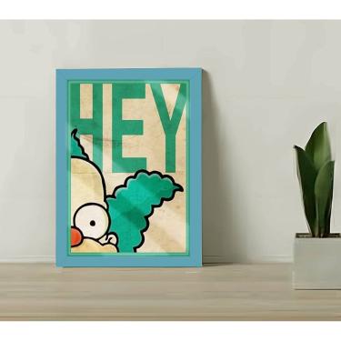 Imagem de Quadro Decorativo Palhaço Krusty Hey Moldura e Vidro 33x25