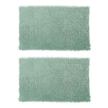 Imagem de Kit 2 Tapetes para Banheiro Bolinha Antiderrapante 38x58cm Microfibra 