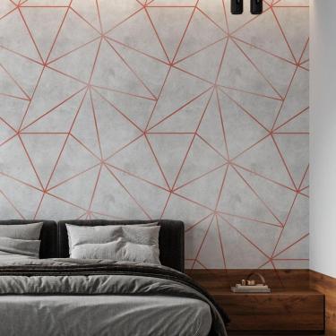 Imagem de Papel De Parede Adesivo Zara Cimento Com Rosê Gold - 3,0M