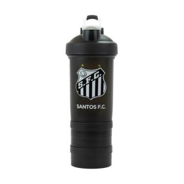 Imagem de Garrafa Shakeira Mola 2 Compartimentos 500ml time Santos SFC - mileno