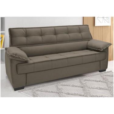 Imagem de Sofá 3 Lugares Suéde Lisboa Linoforte, Bege, 3 lugares