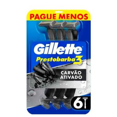 Imagem de Aparelho De Barbear Gillette Prestobarba Carvão Ativo Com 6 Unidades