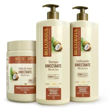 Imagem de Kit Shampoo + Condicionador + Máscara Bio Extratus Óleo de Coco
