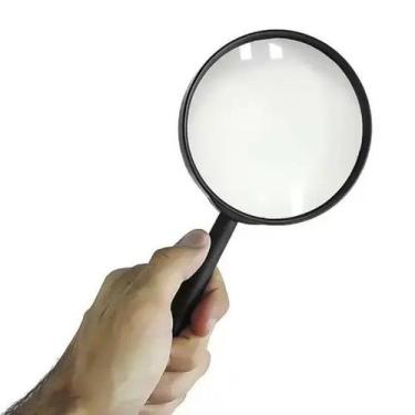 Imagem de Lupa De Mão 100mm Com Cabo Lente Zoom Aumento Glass