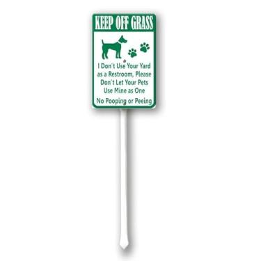 Imagem de Uptell Placas De Jardim, Proibido Fazer Cocô Ou Xixi Na Grama, Placa Metal Alumínio Com Estaca Para Porta, Área Externa, Casa/Fachada E Empresa, 8X12"