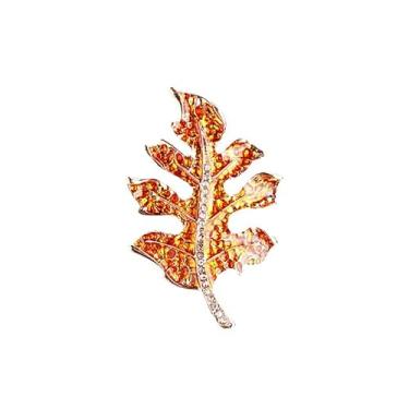 Imagem de Broche de lapela de folha de palmeira esmaltada CZ para mulheres strass folhas de bordo alfinetes suéter cachecol chapéu traje vestido distintivos broches férias fantasia moda joias acessórios de
