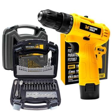 Imagem de Furadeira Parafusadeira 3/8" 12V 1 Bit Fasterr C/ Kit 128 Peças jogo B