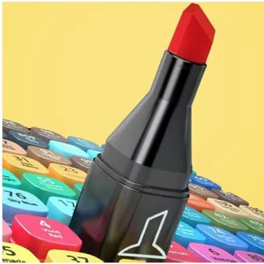 Imagem de Conjunto de Marcadores Artísticos, 24 Cores, Estojo de Transporte, Ponta Dupla para Desenho e Ilustração