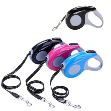 Imagem de Guia para Cães Cachorro com trela Retrátil Automática com Trava Corda Pequeno E Grande Porte (5 Metros)