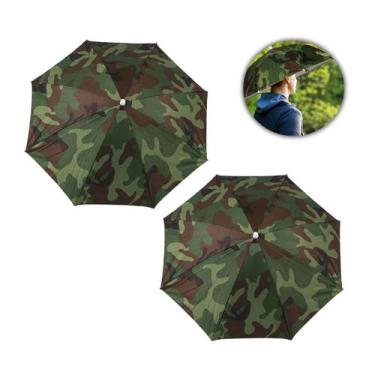 Imagem de Chapéu Guarda Chuva Camping Pesca Trilha Proteção Sol Camuflado Dobráv