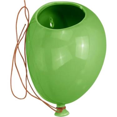 Imagem de VASO DE PAREDE BALÃO DECORATIVO HOME&CO CERÂMICA 11x15x20cm VERDE