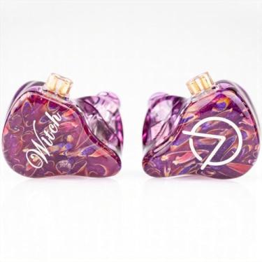 Imagem de syeindunce Fones de ouvido intra-auriculares Open Audio Witch Pro Hybrid Driver, unidade 1DD + 1BA, fones de ouvido HiFi com fio IEM com cabo destacável de 2 pinos (tipo C com microfone, roxo)