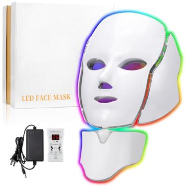 Imagem de TIMSUMR Máscara Facial De Led, Terapia De Luz, Terapia De Luz Vermelha Para Rosto, Máscara Facial De Led De 7 Cores, Máscara Para Cuidados Com A Pele Do Pescoço, Para Salões De Beleza E Uso Domésti