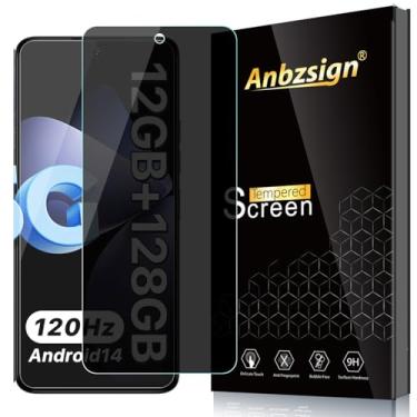 Imagem de Anbzsign Pacote com 2 películas de vidro temperado UMIDIGI Note 100 5G/Note 100A, película privada antiespionagem 9H, antiarranhões, compatível com capas