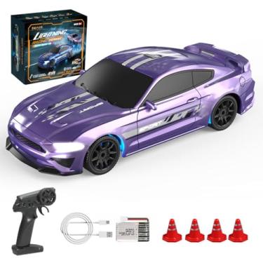 Imagem de ROUASD 1:43 Scale RC Drift Car with LED Lights - High Speed 15KM/H 2.4GHz Remote Control Full-Proportional 4WD Mini Drift Racing Sport Car for Adults & Hobbyists - RTR/Gyro Version