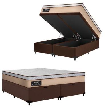 Imagem de Cama Box Baú Casal Queen Gazin Colchão Molas Ensacadas. - GAZIN COLCHÕ