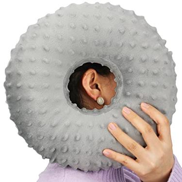 Imagem de Travesseiro de piercing de orelha para pessoas que dormem de lado com orifício de ouvido para dor de ouvido CNH, piercing, travesseiro lateral para alívio da dor, dor de pressão, travesseiro de donut