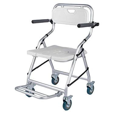 Imagem de Cadeira De Banho Com Rodas Cadeira De Banho Portátil Para Idosos Com Apoio De Braço Traseiro Assento De Chuveiro Para Deficientes Ou Idosos Aid Banquinho De Banho, B