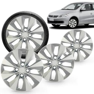 Imagem de Kit 4 Calotas Gol Voyage G4 G6 08 A 16 Aro 14 Prata Cubo Baixo Grid