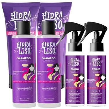 Imagem de 2 HidraLiso + 2 Shampoo + 2 Termo Spray - Liso de Salao em Casa, Alisante Para Cabelo Organico, Progressiva de Chuveiro Sem Formol