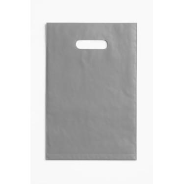 Imagem de Sacola Plástica Boca de Palhaço/Alça Vazada, 40x50, Diversas Cores (Prata)