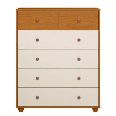 Imagem de Cômoda Albatroz Vittoria 15831 6 Gavetas MDP 110x90x41cm, CINAMOMO/OFF
