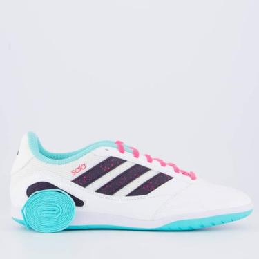 Imagem de Chuteira Adidas Super Sala III Futsal Branca e Azul, 39