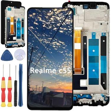 Imagem de Yuxyiony Nova tela de substituição para tela LCD Oppo Realme C55 e acessórios de ferramenta de substituição.