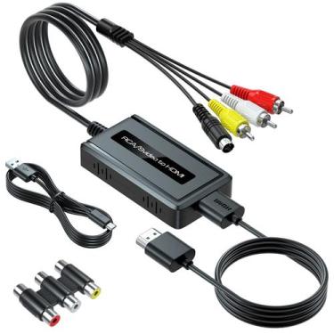 Imagem de Conversor Svideo RCA para HDMI Bcrokory 720P/1080P com cabo
