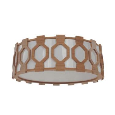 Imagem de Plafon Madeira Diamante Redondo 35cm - Adrilustres, Freijó