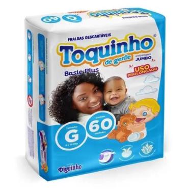 Imagem de Fralda Descartável Toquinho de Gente Basic Plus Tamanho G - 60 Tiras