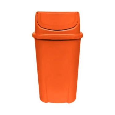 Imagem de Lixeira em Polietileno com Tampa Basculante 60 Litros - LP, Laranja