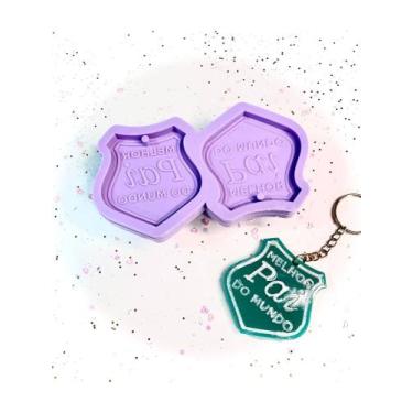 Imagem de R458 Molde de silicone chaveiro dia dos pais resina e decorar - confei