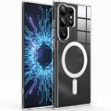 Imagem de Capa para Samsung Galaxy S24 ULTRA Capinha Slim Premium com [Proteção de Camera] Magnetica Anti-Amarelamento, Compatível MagSafe, Transparente Clear Case Resistente Riscos Anti Impacto