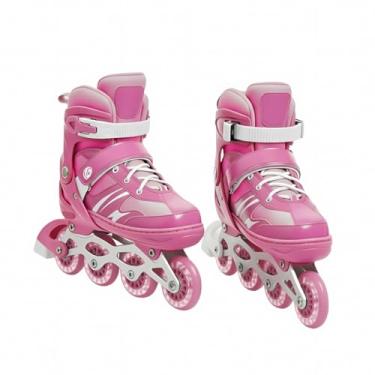 Imagem de Patins Inline Ajustável Adventure Radical com LED, Tamanhos P/M/G, Rosa (Rosa, P)