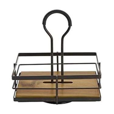Imagem de Gourmet Basics by Mikasa Porta-condimentos rotativos de madeira Nova Acácia, 21 cm, preto, 5270309