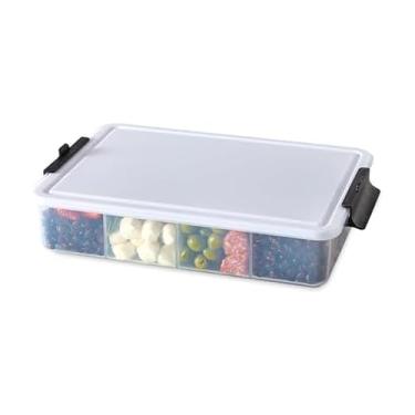 Imagem de Farberware Bandeja de servir grande Build-A-Board Snacklebox com tampa de tábua de corte de plástico, recipiente de armazenamento portátil com 11 compartimentos para charcutaria e mais