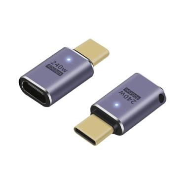 Imagem de Adaptador USB-C fêmea para fêmea, com suporte a 240W PD transferência de dados de 40Gbps e saída de vídeo 8K. Compatível com cabos Thunderbolt 4/3, ideal para notebooks, tablets e smartphones.