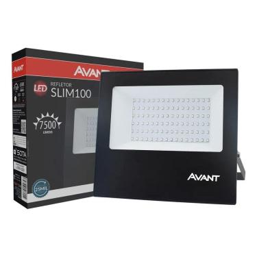 Imagem de 2X Refletor Slim Led 100W Ip66 Branco Frio 6500K Avant Carca