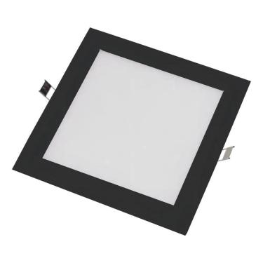 Imagem de 2X Painel Plafon Preto Luminária Led Quadrado Embutir 25W Co
