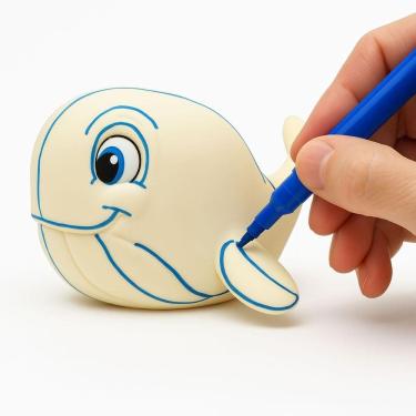 Imagem de Boneco Baleia Pintura Aqua Art Com Canetinhas E Duchinha