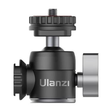 Imagem de Cabeça Esférica Ulanzi 1/4""-20 Preta com Sapata Dupla Fria, Base Giratória 360°, Suporte para Disparo Vertical e Alça Ajustável, Ideal para Tripés, Monopés e Acessórios Fotográficos