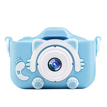 Imagem de Câmera Digital Infantil Design Gatinho, Máquina Fotográfica Tira Foto e Filma Recarregável (Azul)