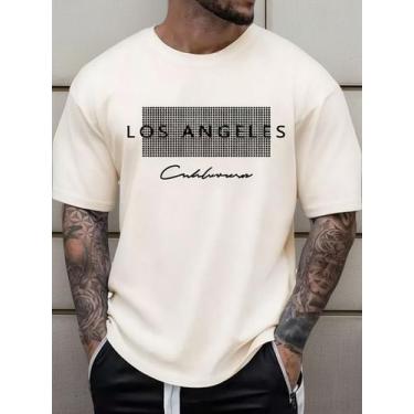Imagem de Camiseta Masculina Algodão Los Angeles California Streetwear - crushed